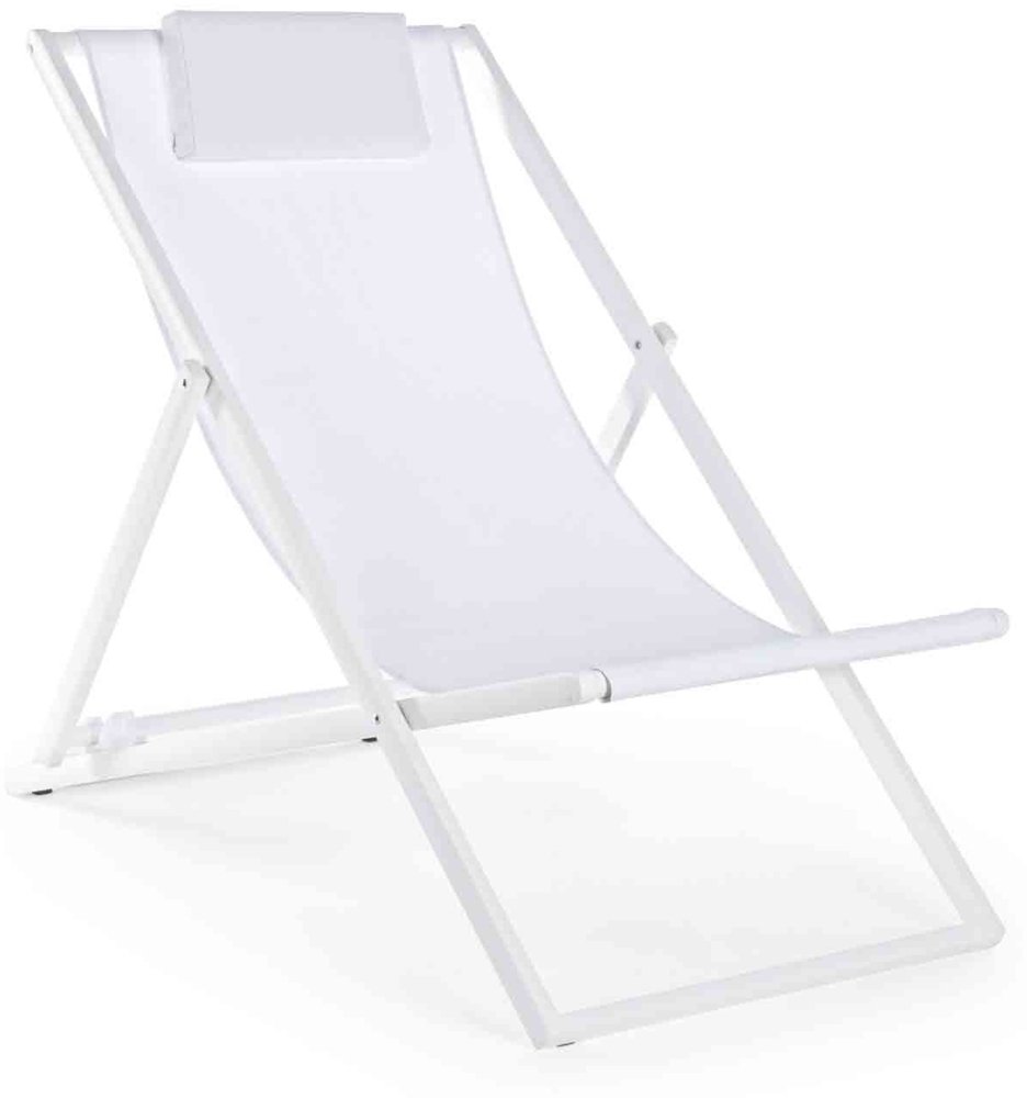 Liegestuhl Taylor Deckchair aus Aluminium und Textilene, Weiss Bild 1