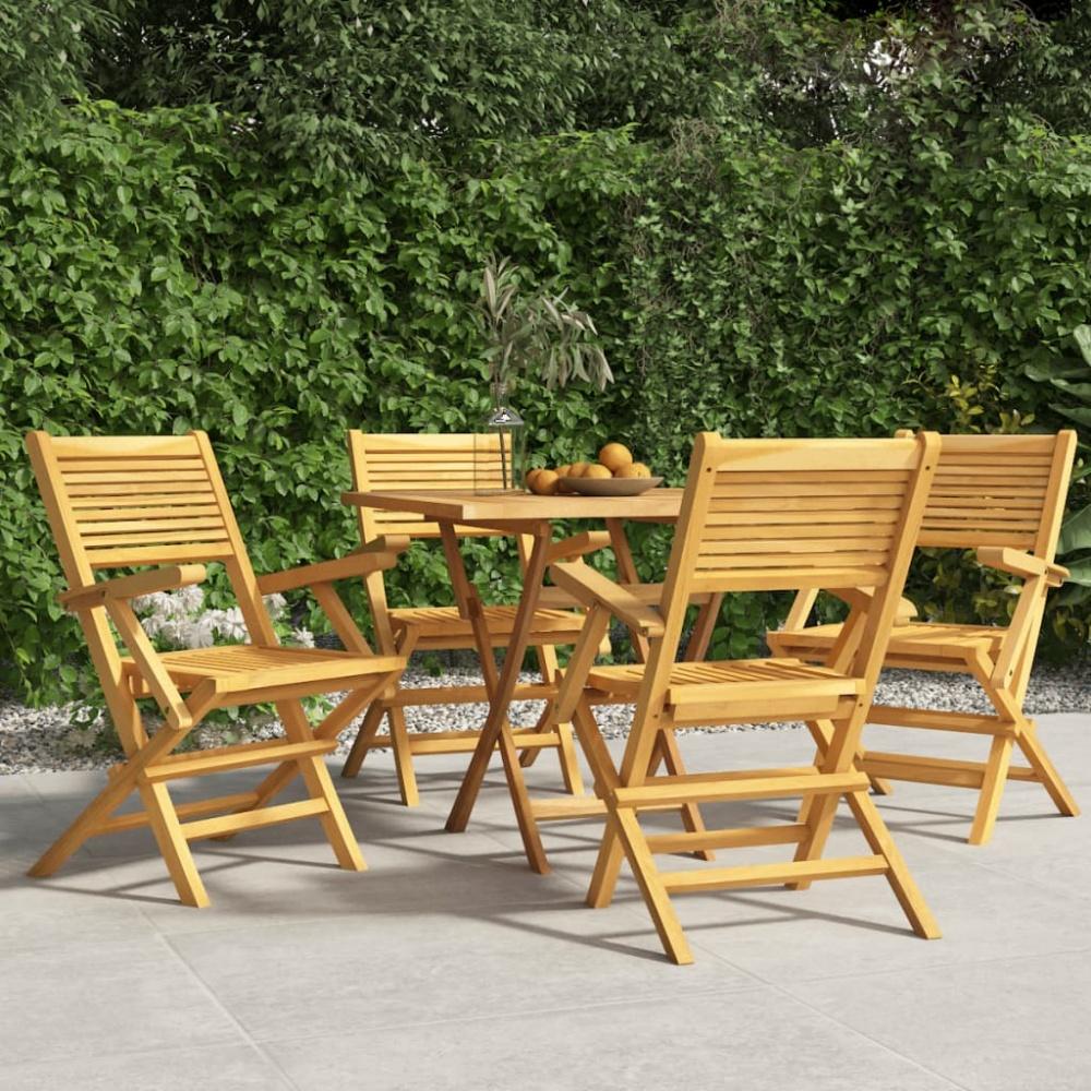 vidaXL Gartenstühle 4 Stk. Klappbar 55x62x90 cm Massivholz Teak 3155067 Bild 1