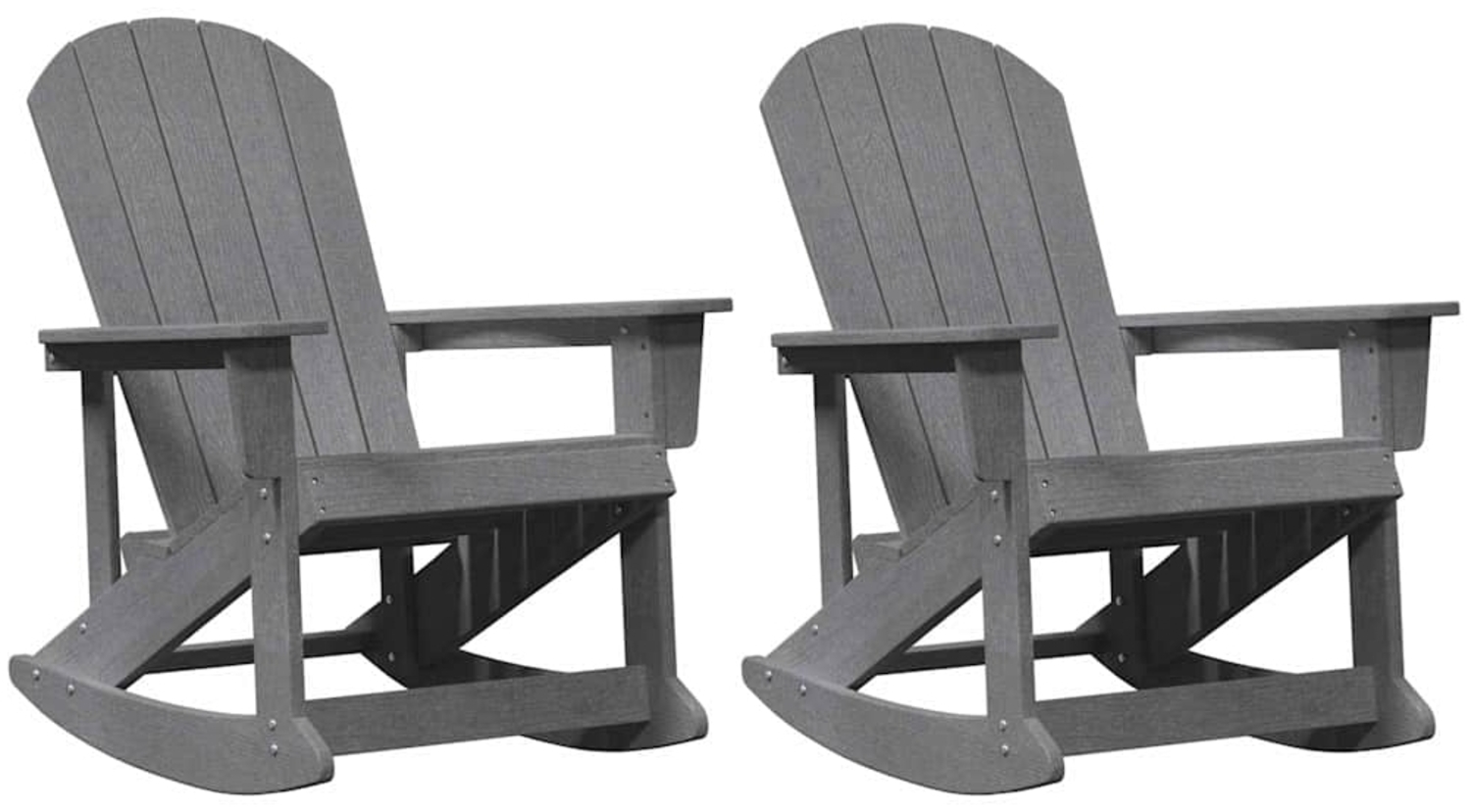 vidaXL Adirondack Schaukelstühle 2 pcs Hellgrau HDPE 3335837 Bild 1