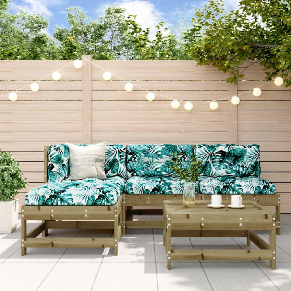 vidaXL 5-tlg. Garten-Lounge-Set mit Kissen Imprägniertes Kiefernholz 3186052 Bild 1
