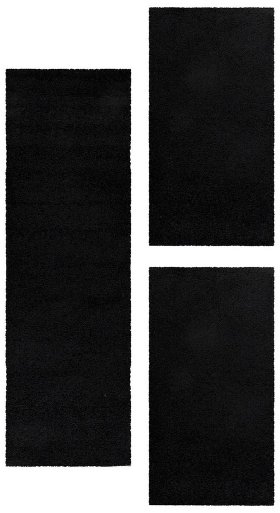 Carpettex Hochflor-Bettumrandung Geometrisch Design, Höhe 30 mm, (Bett-Set, 3-tlg, Bettvorlage), Schlafzimmer Teppich Bettumrandung Läufer Set 3 teilig Bild 1