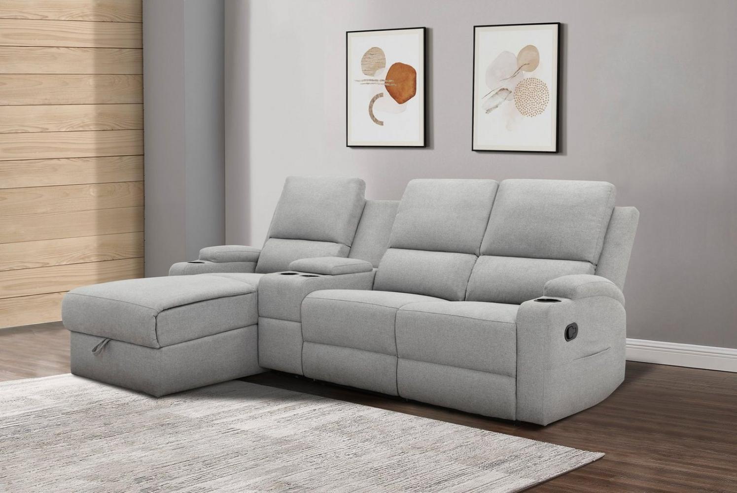 Home affaire Ecksofa Napori Multimediasofa, 3er Kinosessel XXL, L-Form, Kinosofa mit Relaxfunktion, Getränkehalter, Staufach und Staukasten Bild 1