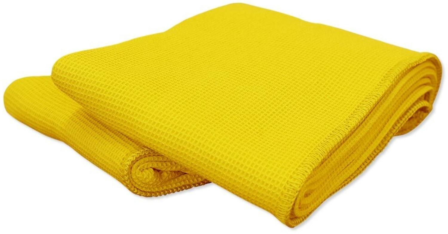 BettwarenShop Piqué Baumwolldecke Tagesdecke|150x210 cm| yellow Bild 1