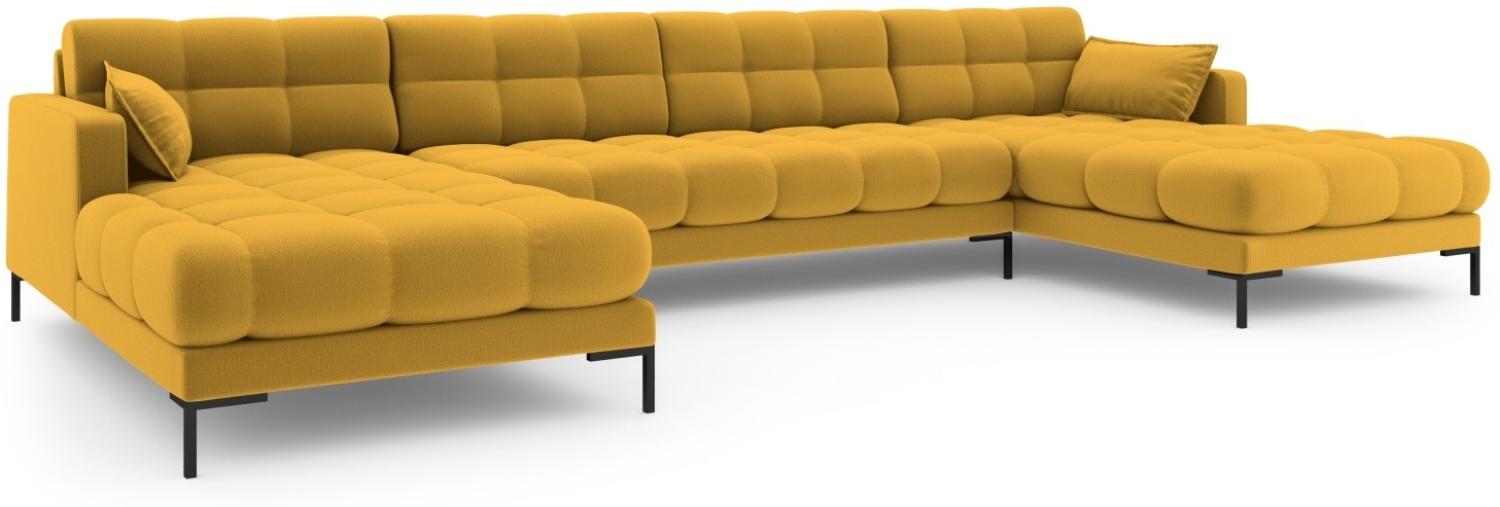 Micadoni 6-Sitzer Panorama Sofa Mamaia | Bezug Yellow | Beinfarbe Black Metal Bild 1