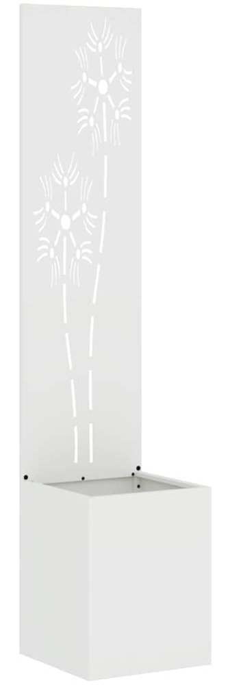 vidaXL Garten Sichtschutz-Leinwand Floral Weiß 32 x 140 cm 876365 Bild 1