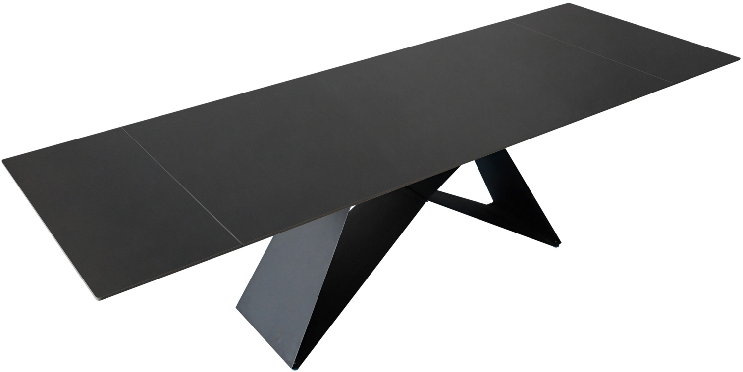 Esstisch Keramik grau 180(220) x 90 ausziehbar Butterfly-Gestell schwarz MIA 139858065 Bild 1