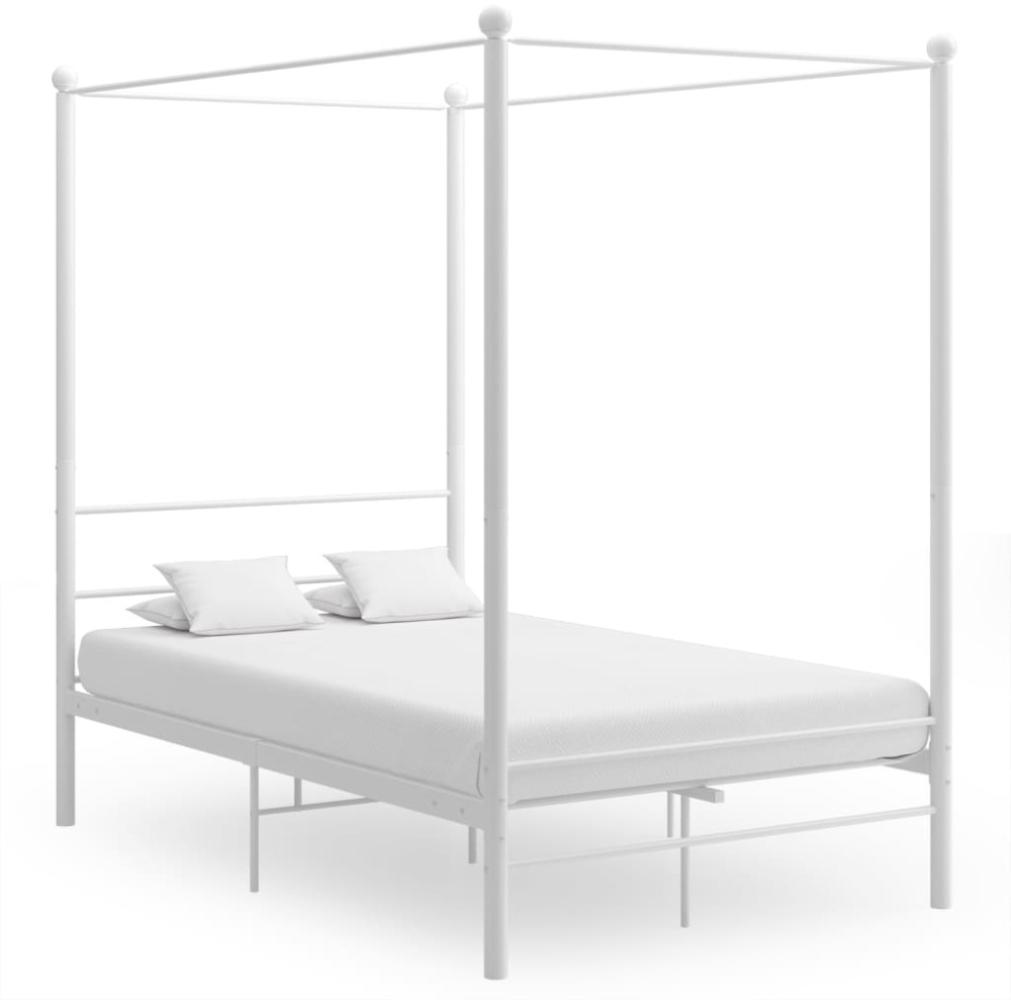 vidaXL Himmelbett Weiß Metall 120x200 cm 325058 Bild 1