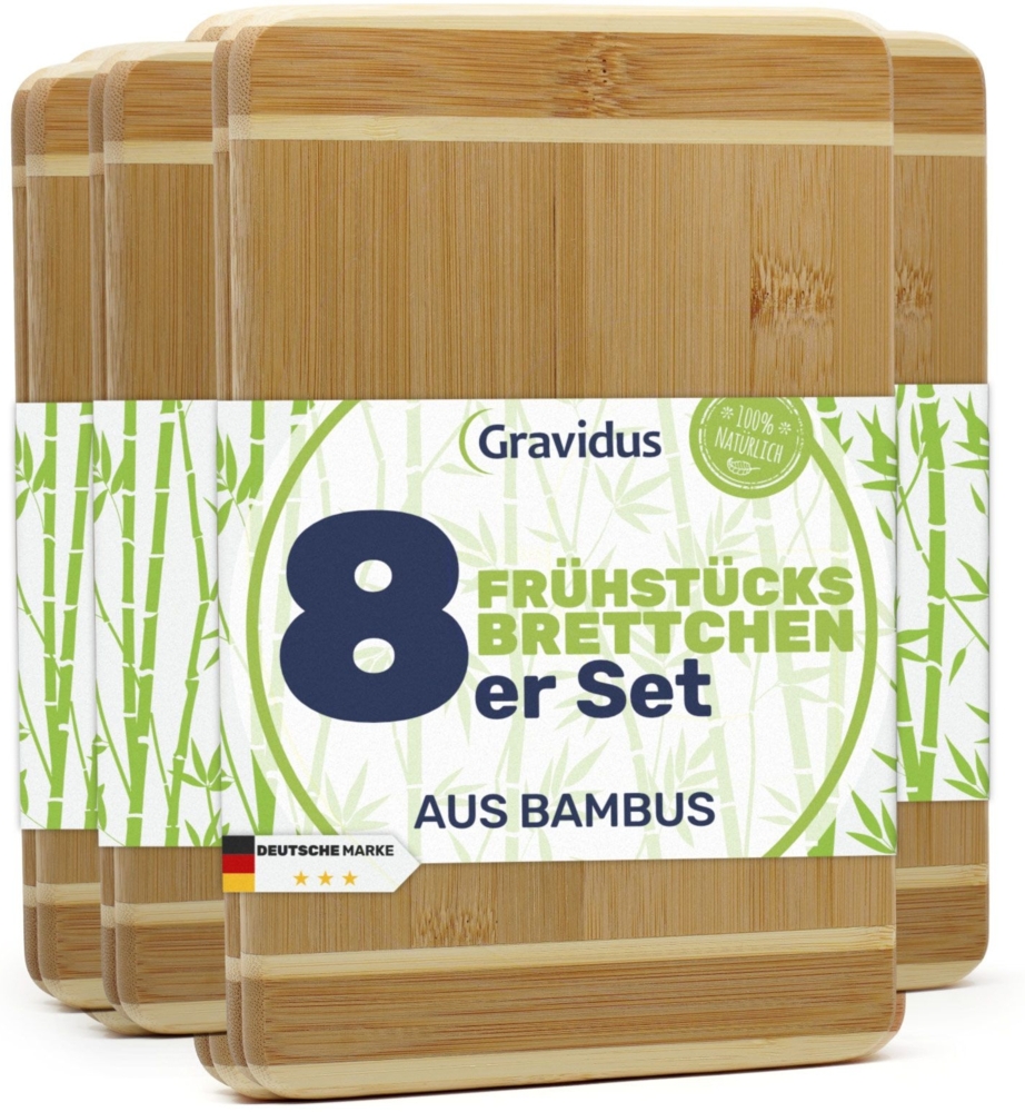 Bambus Frühstücksbrettchen Schneidebretter Set 8 Bild 1