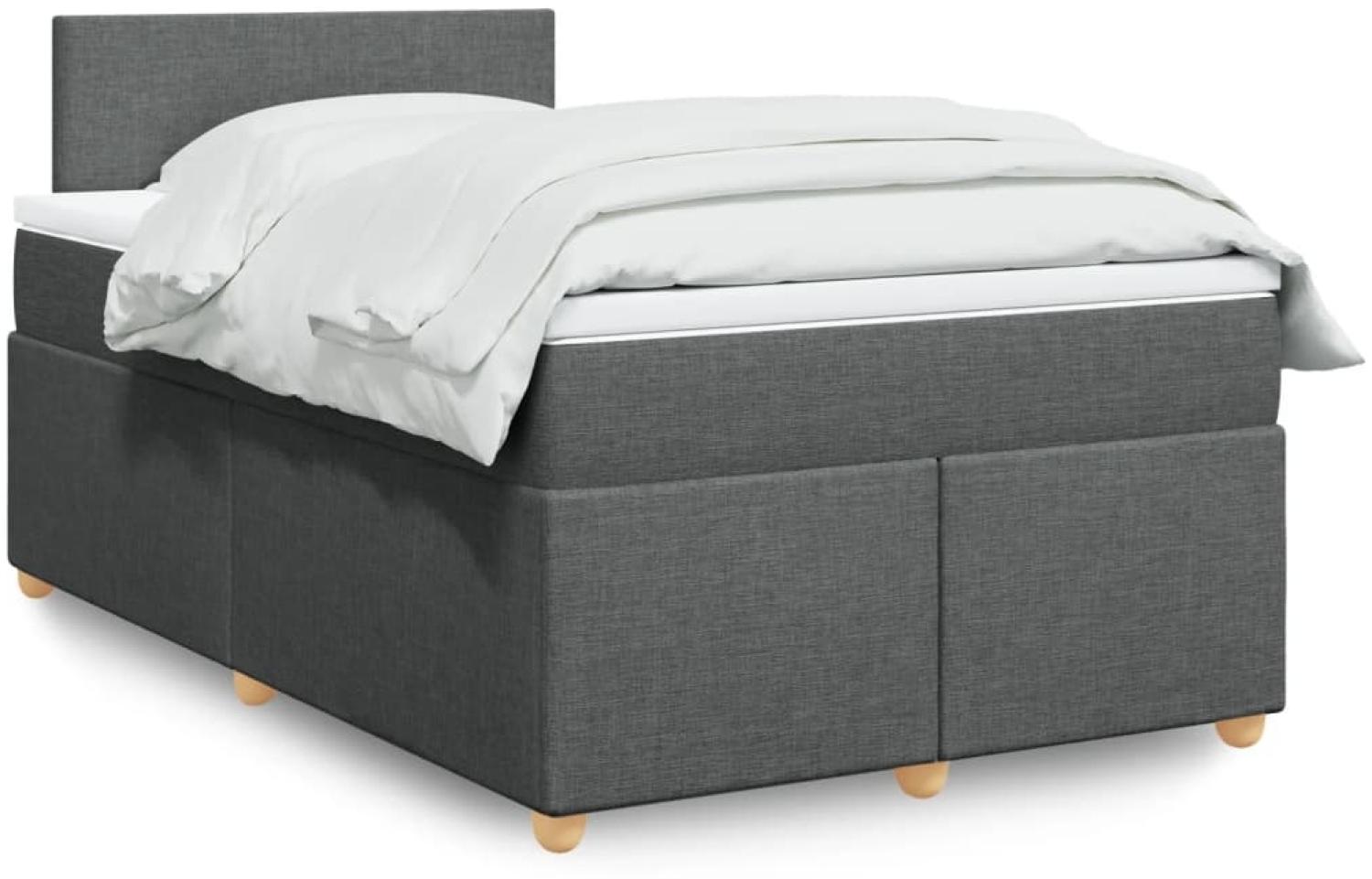 vidaXL Boxspringbett mit Matratze Dunkelgrau 120x190 cm Stoff 3288913 Bild 1