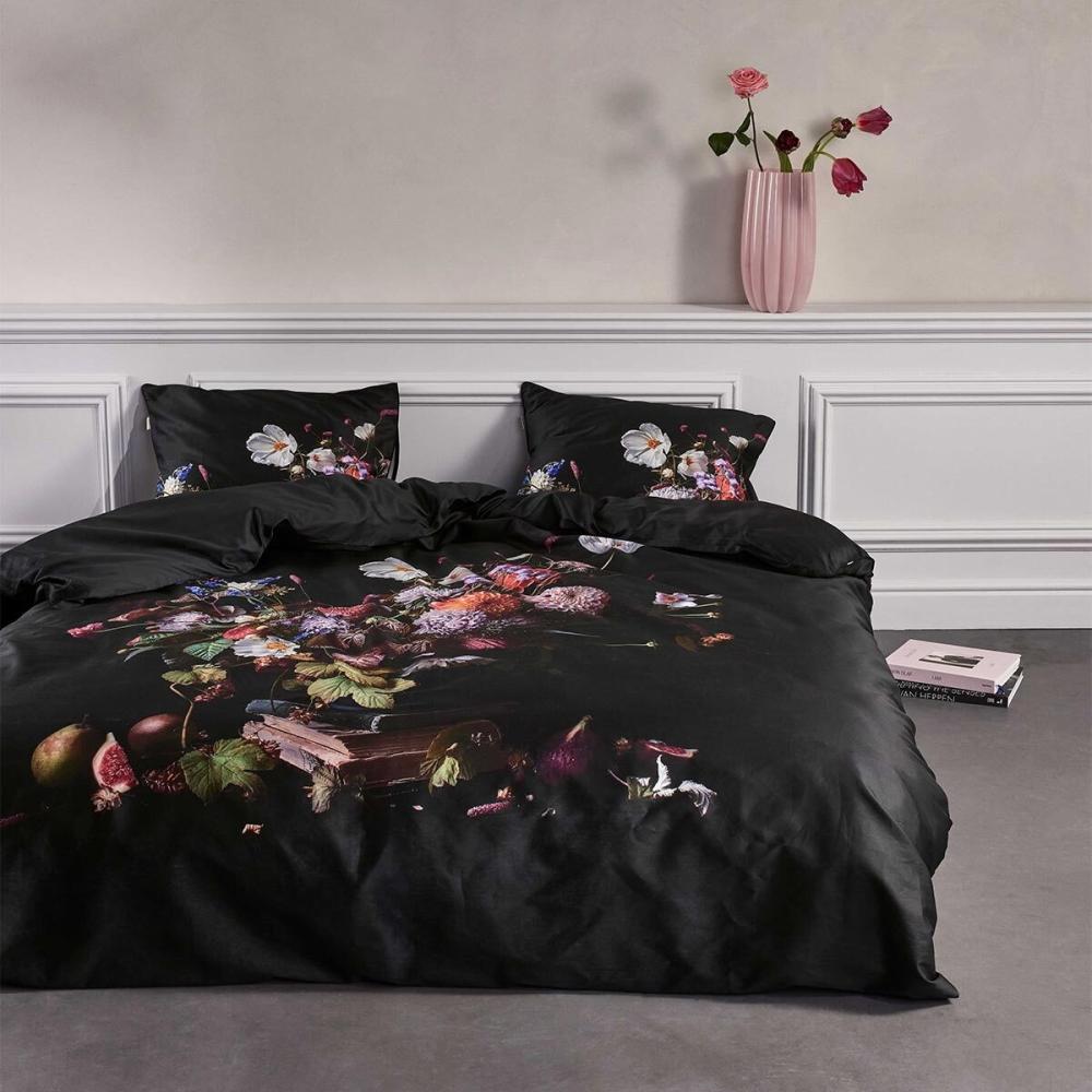 Essenza Mako-Satin Bettwäsche Bouquet anthracite|135x200 cm + 80x80 cm Bild 1