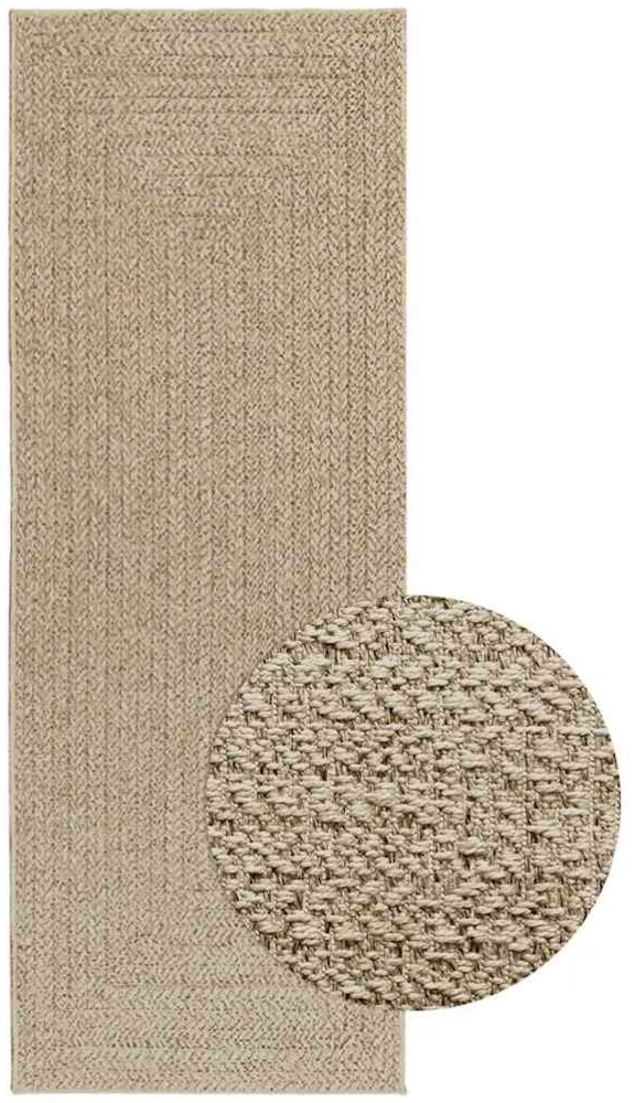 Teppich ZIZUR Beige 80x200 cm Jute-Optik Indoor und Outdoor 4010390 Bild 1