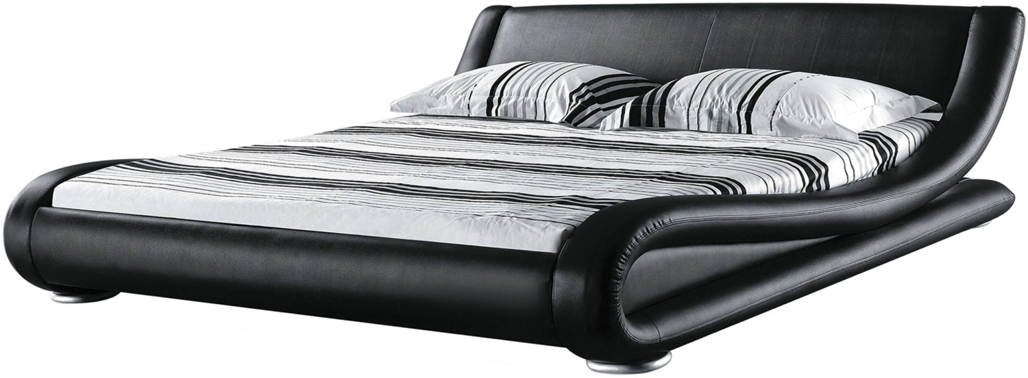 Lederbett schwarz Lattenrost 180x200 cm AVIGNON Bild 1