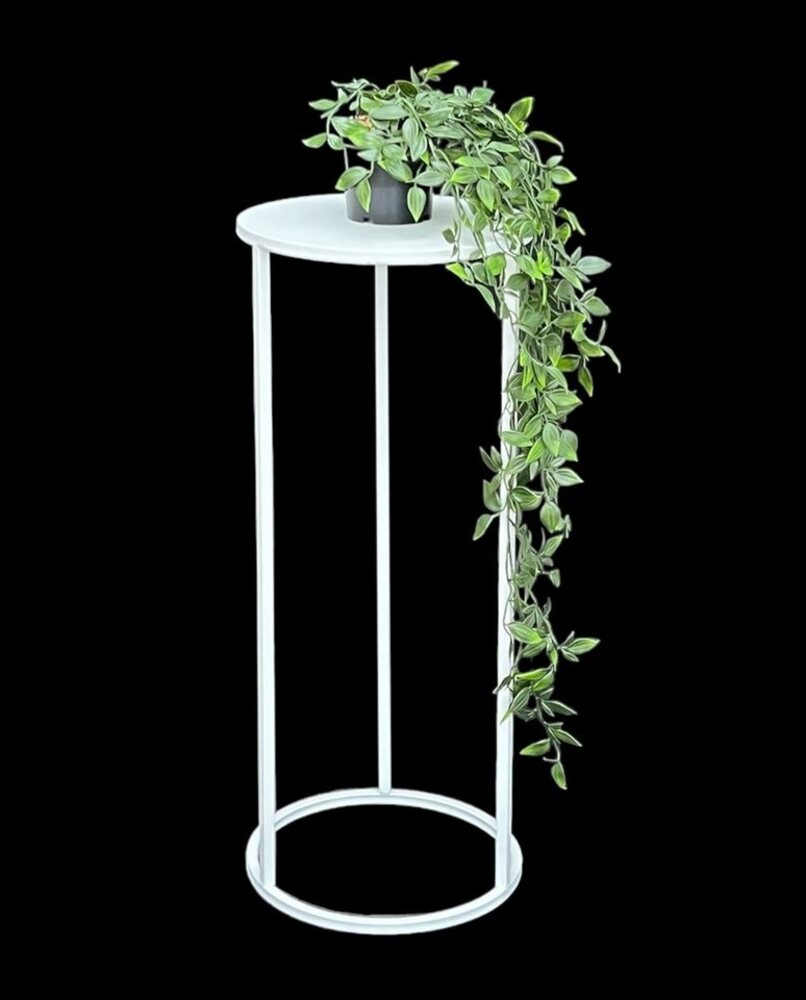 DanDiBo Blumenhocker Metall Weiß Rund 50-70 cm Blumenständer 96483 Bild 1