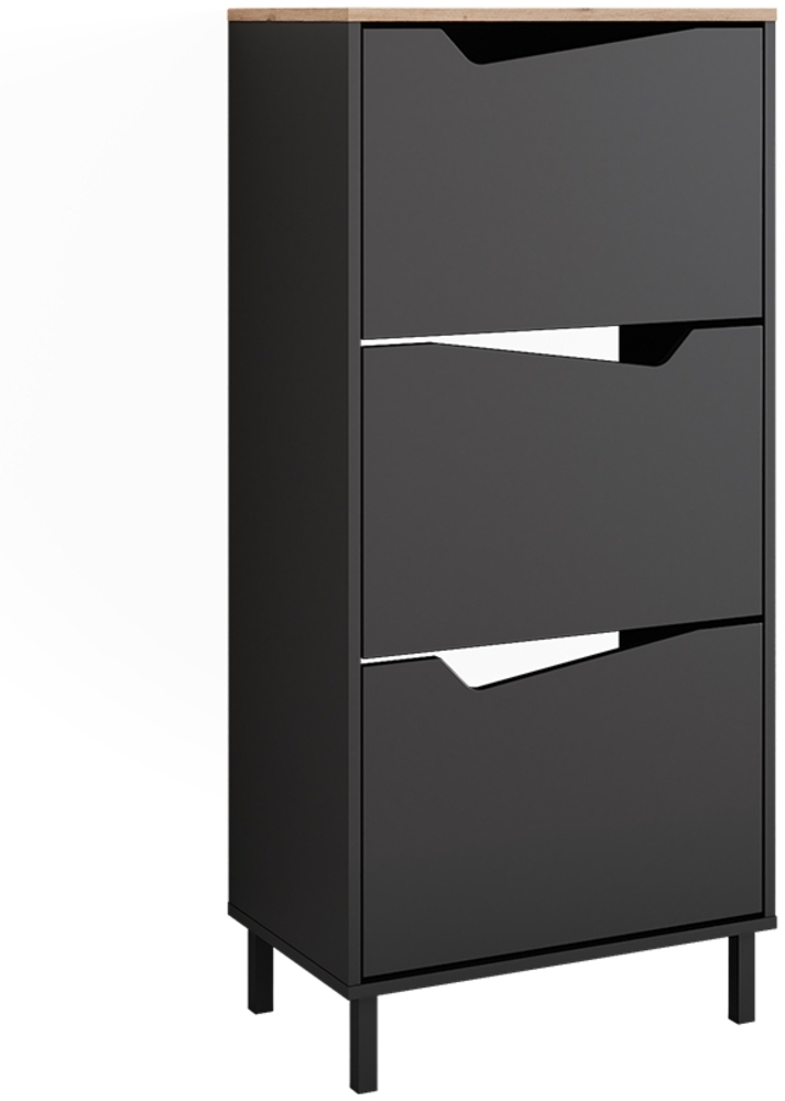 Schuhkipper Marelle Anthrazit/Artisan 60 x 129.5 cm mit 3 Fächern Vicco Bild 1