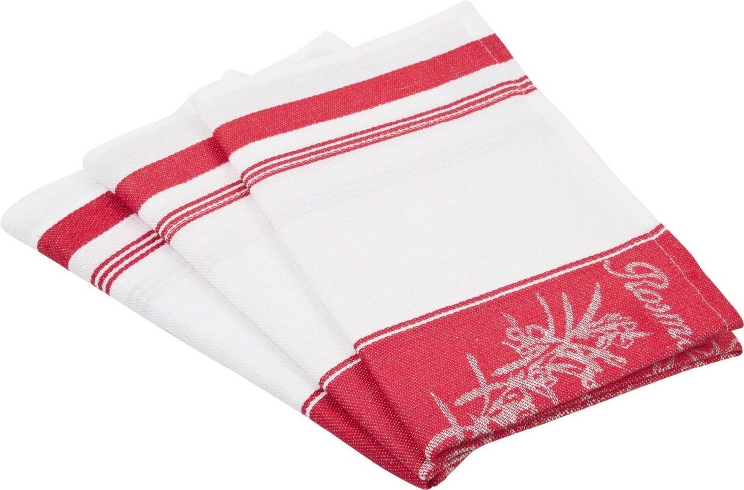 ROSS Geschirrtuch Exclusiv, (Set, 3-tlg), Mittelstreifen mit Kräutern, 50x70 cm Bild 1