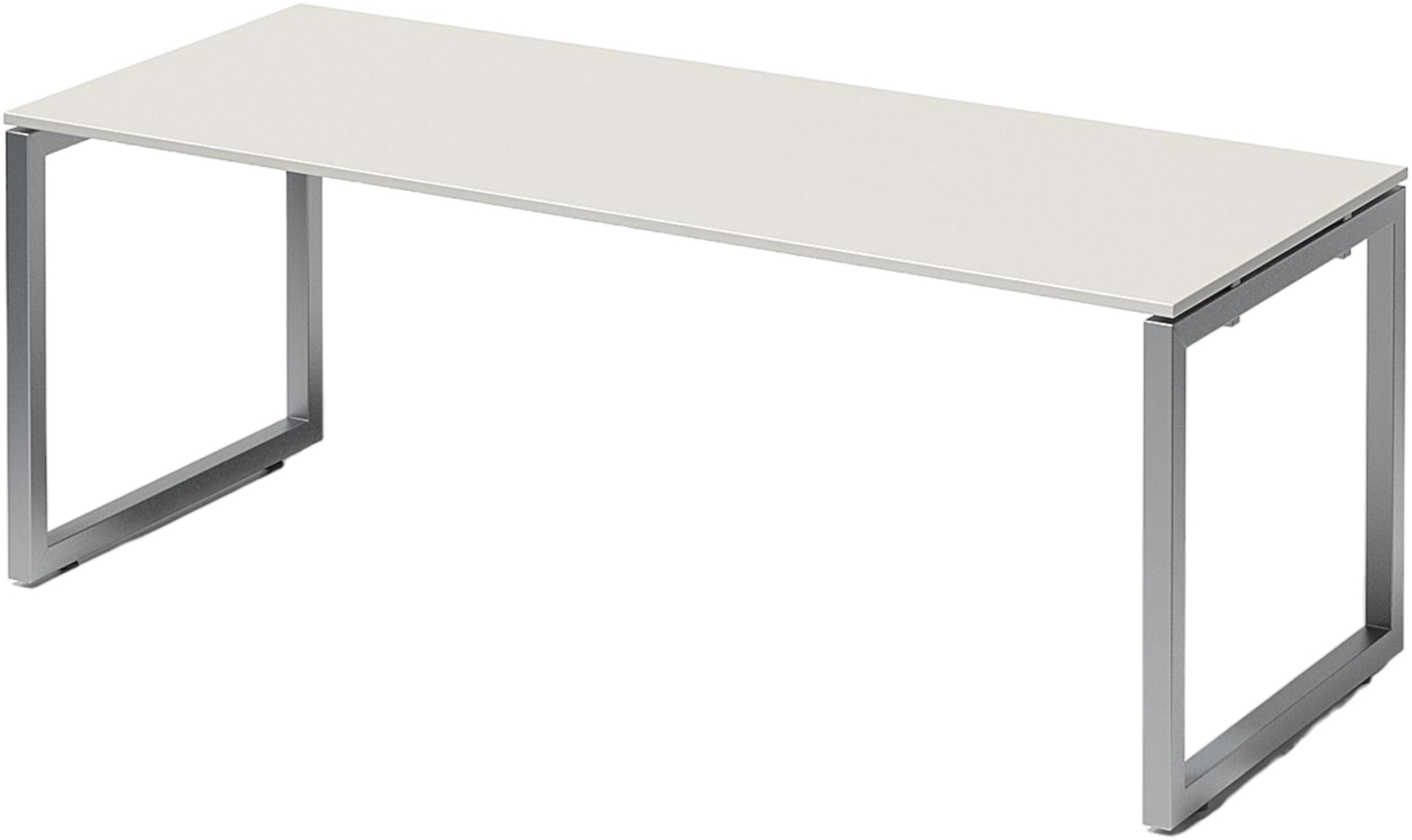 Bisley Cito Schreibtisch 200x80 cm, Tischplatte in grau, O-Gestell in Silber - Bürotisch & Computertisch, PC Tisch für's Büro, Arbeitshöhe: 74 cm, DOF2008-GW-355 Bild 1