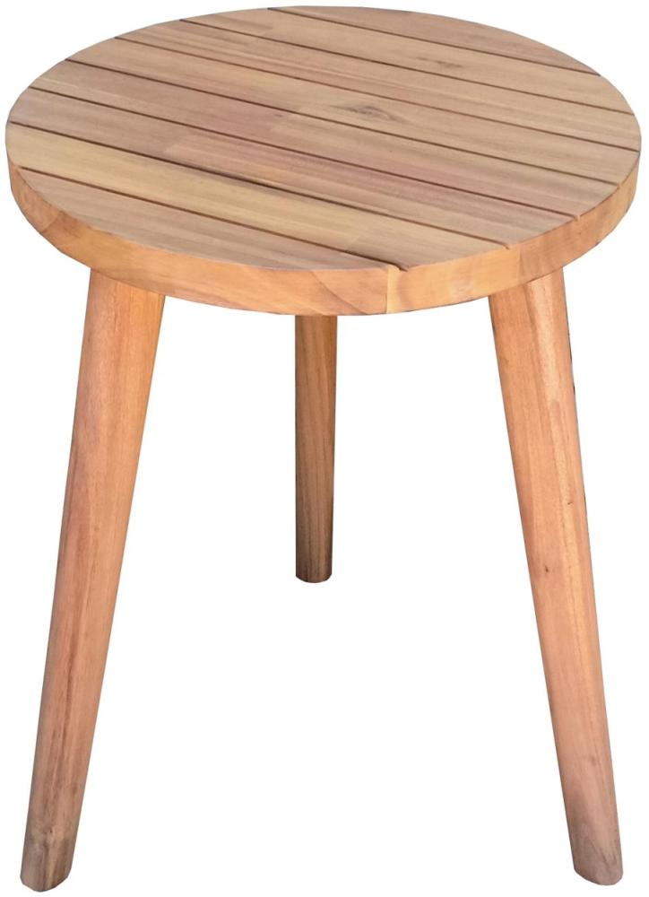 Primaster Beistelltisch Kemi Akazienholz Holztisch Kaffeetisch Ø 40cm Höhe 55cm Bild 1