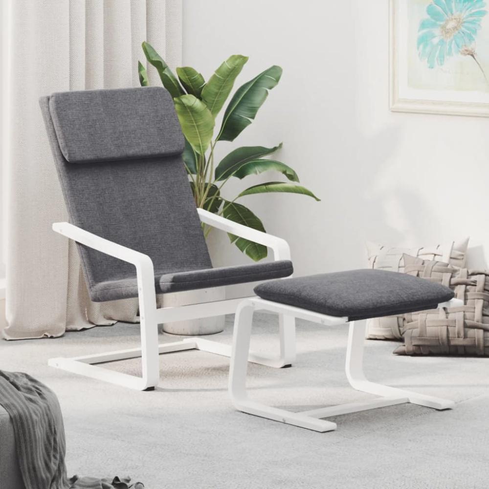 vidaXL Relaxsessel mit Hocker Dunkelgrau Stoff 3154414 Bild 1