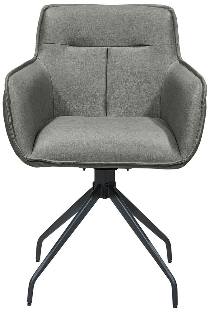 Armlehnenstuhl Marbella / Memphis S02, Stoff, Anthrazit, 62 x 96 x 60 cm Bild 1