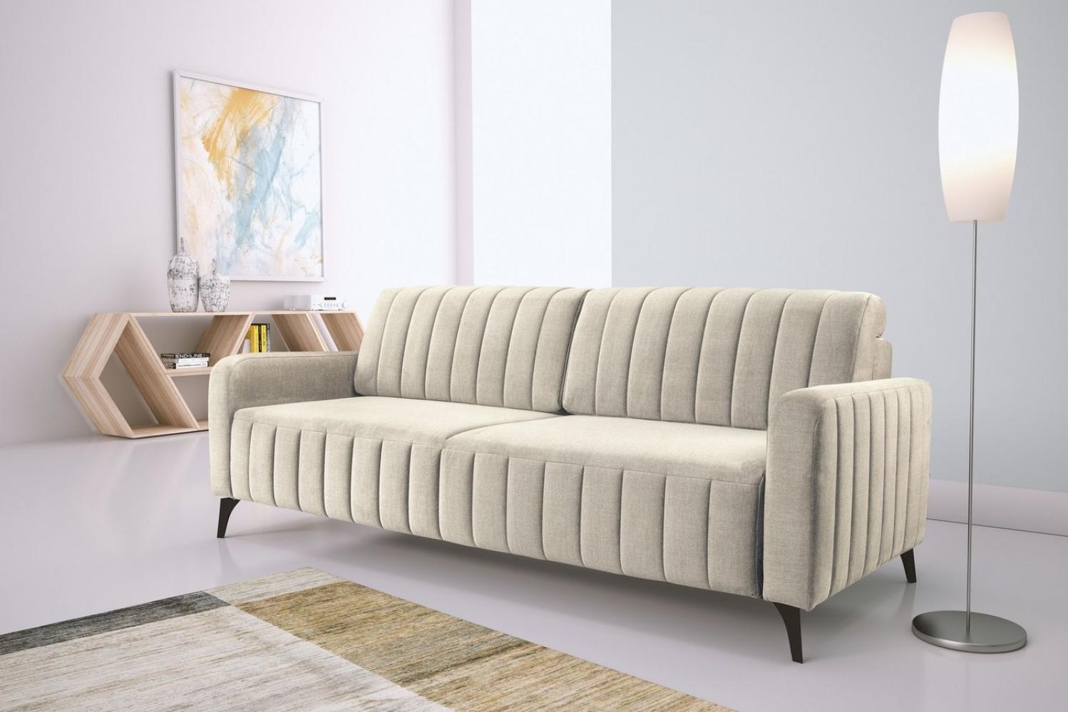 exxpo - sofa fashion 3-Sitzer Grande, hochwertiges Schlafsofa aus Microvelours, mit Bettfunktion und Bettkasten, komfortabler Federkern Bild 1