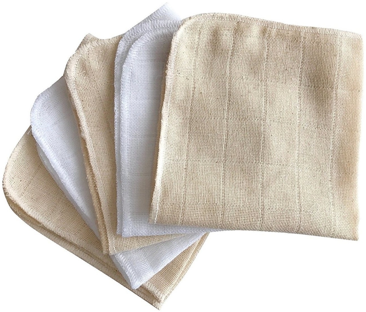Babymajawelt Waschlappen Mull Waschlappen 25 x 25 cm, Premium 5 Stück, die sanfte Reinigung, Baumwolle (5-St), Made in EU, Abschminktücher, Feuchtetücher, Waschbar Bild 1