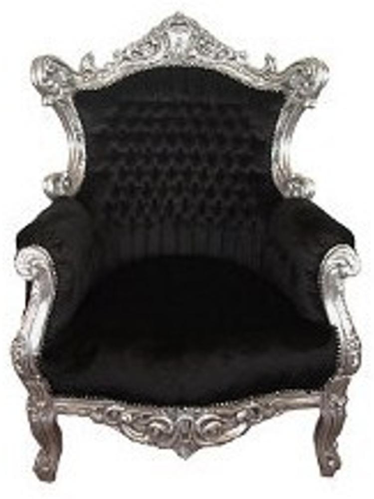 Casa Padrino Barock Sessel Al Capone Schwarz / Silber Bild 1