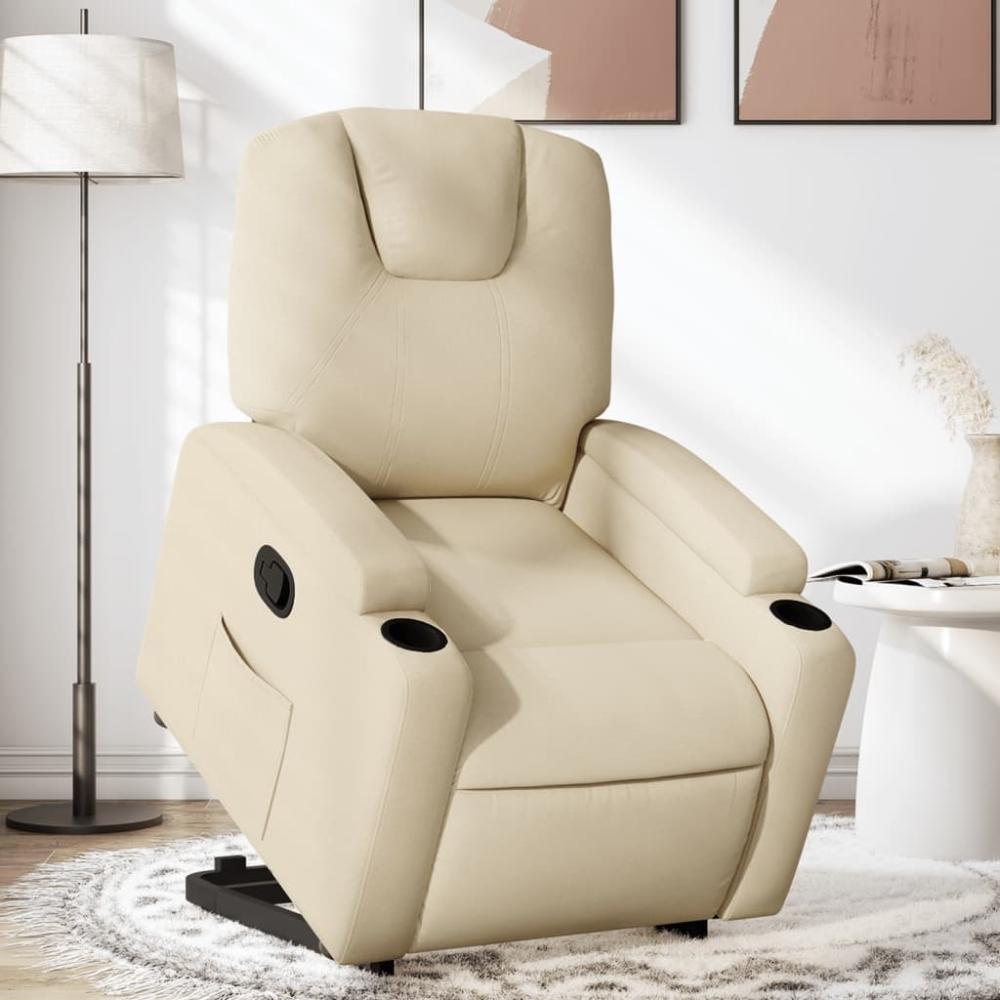 vidaXL Relaxsessel mit Aufstehhilfe Creme Stoff 3204377 Bild 1