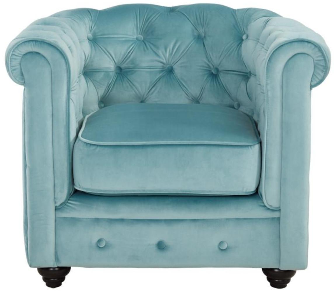 Sessel CHESTERFIELD - Samt - Hellblau Bild 1