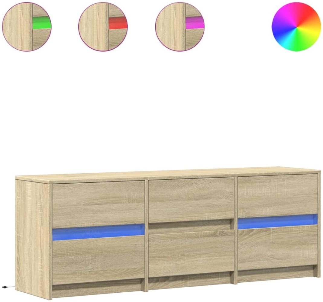 vidaXL TV-Schrank mit LED-Beleuchtung Sonoma-Eiche 140x34x50 cm 3307921 Bild 1
