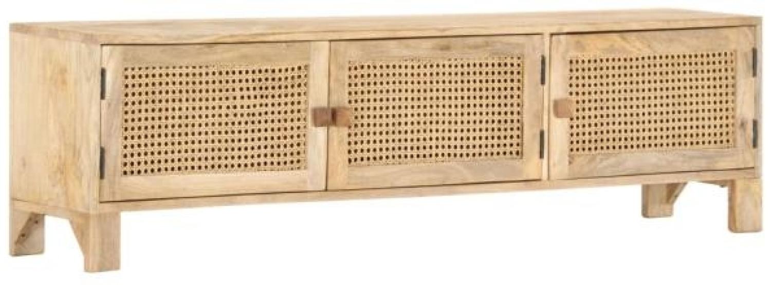 vidaXL TV-Schrank 140x30x40 cm Mango Massivholz und Rohrgeflecht 287740 Bild 1