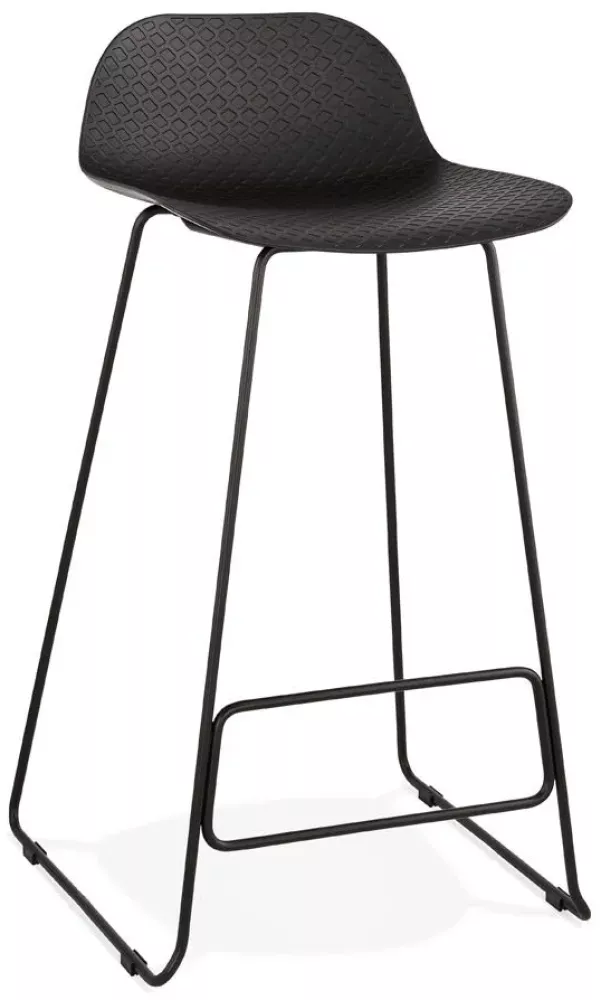 Kadima Design Barhocker Polypropylen-Metall | 76 cm | Zeitlos Rückenlehne Bistro | Schwarz | 120 kg Bild 1