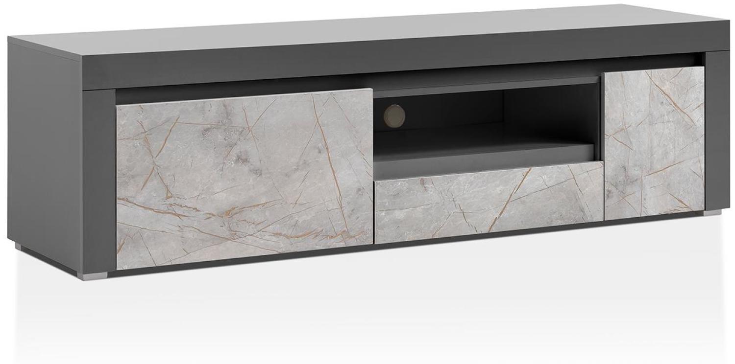 Großes Lowboard Stone - Anthrazit Marmor Grau Bild 1
