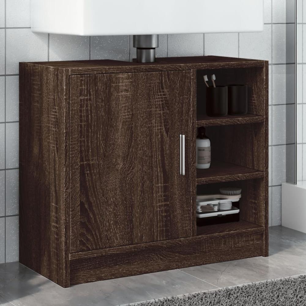 vidaXL Waschbeckenschrank Braun Eichen-Optik 63x29x55 cm Holzwerkstoff 848135 Bild 1