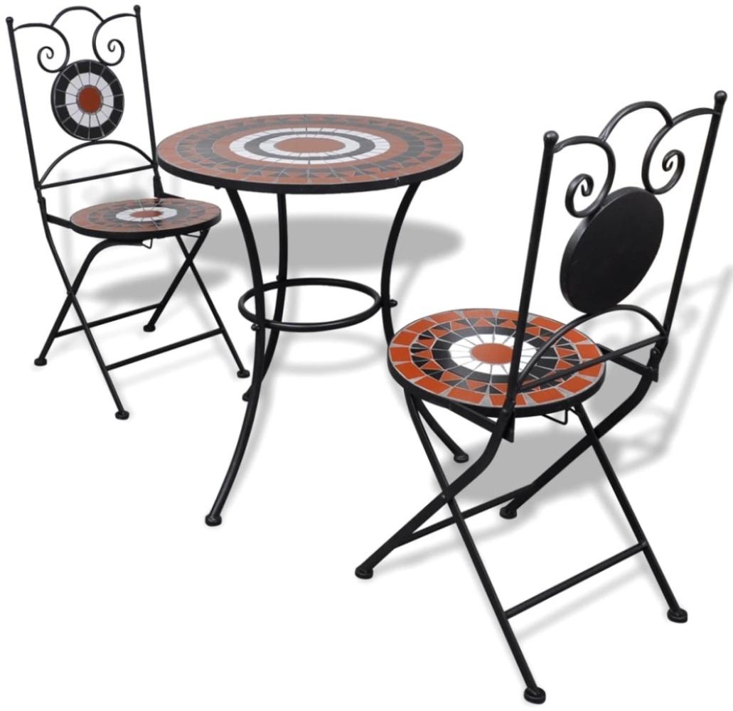 vidaXL 3-tlg. Bistro-Set Keramik Terrakotta und Weiß 271773 Bild 1