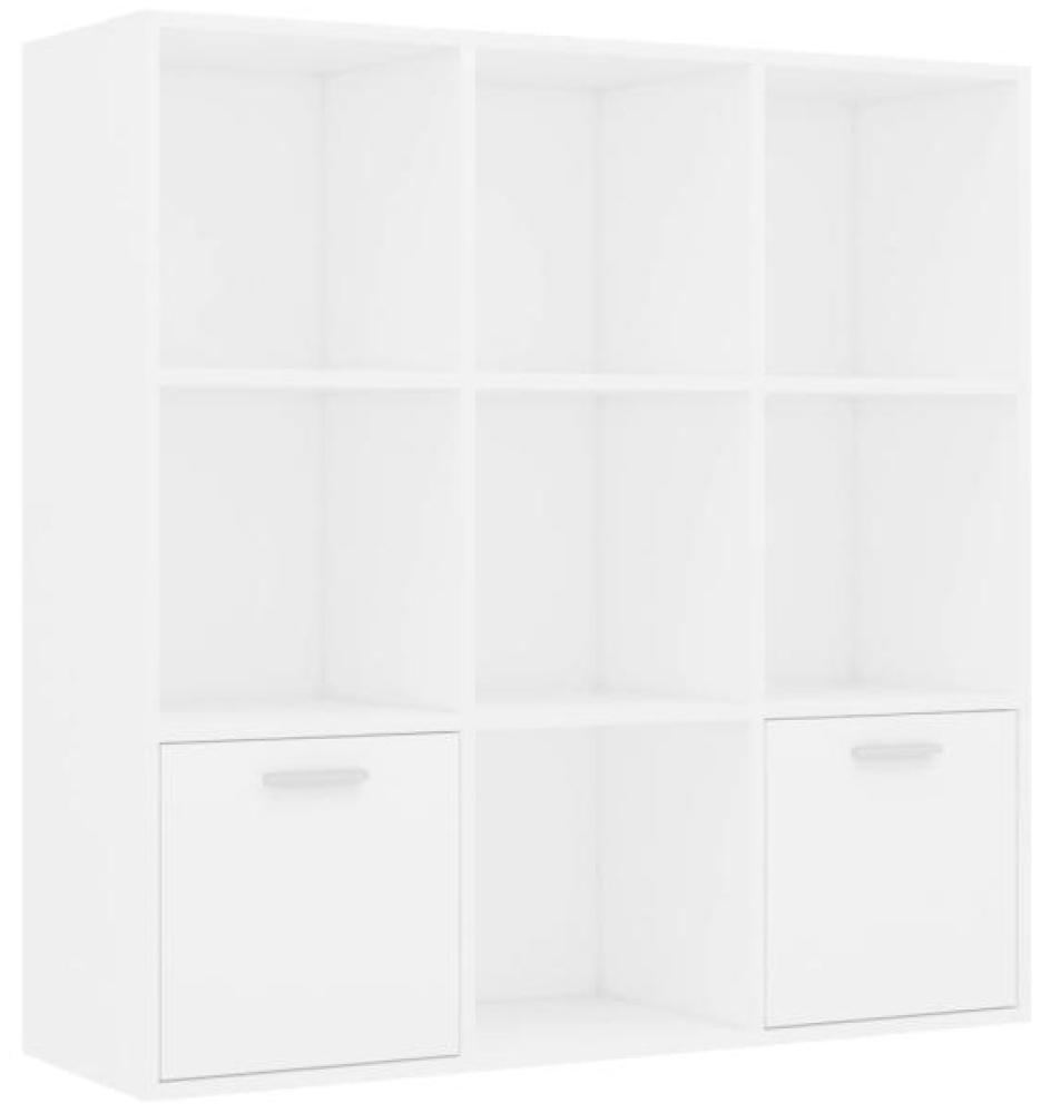 vidaXL Bücherregal Weiß 98 x 30 x 98 cm Spanplatte [801116] Bild 1