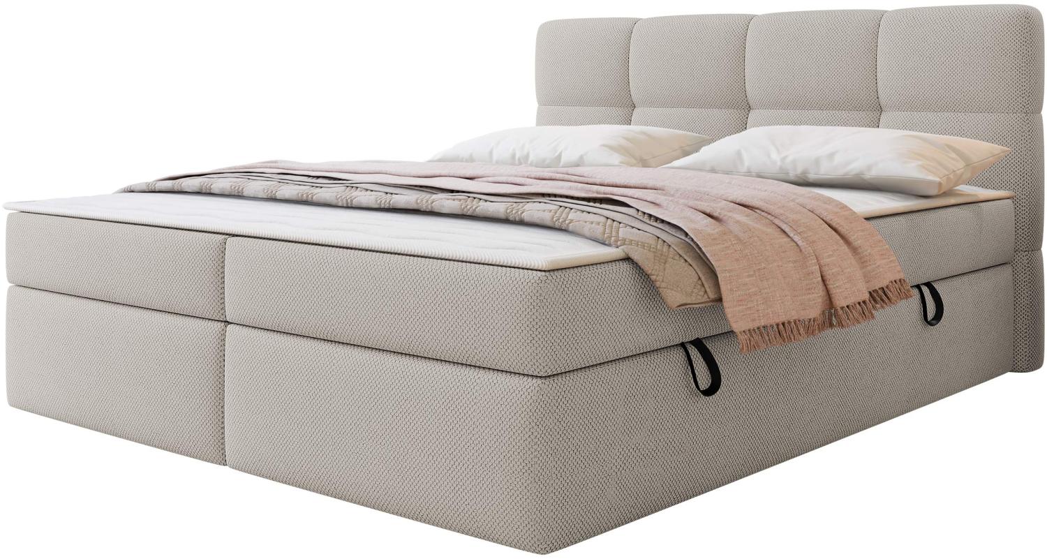 Mirjan24 Boxspringbett mit H3-Matratze und Topper Fogy , grau, 180 x 200 cm Bild 1