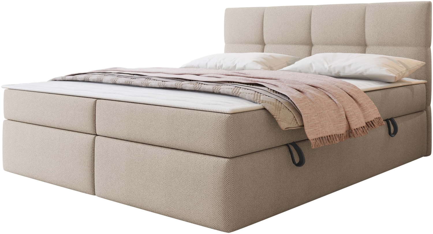 Mirjan24 Boxspringbett mit H3-Matratze und Topper Fogy , grau, 180x200 cm Bild 1