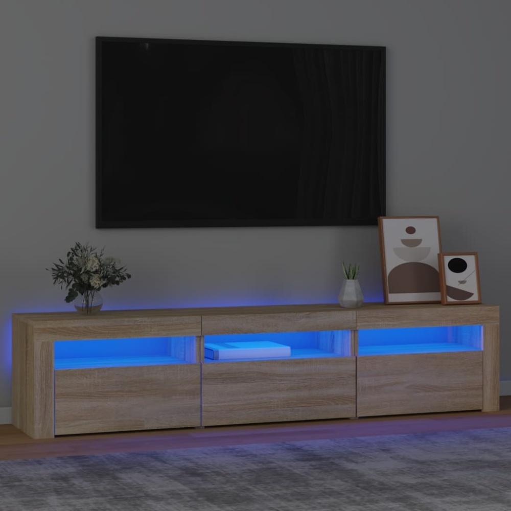 vidaXL TV-Schrank mit LED-Leuchten Sonoma-Eiche 180x35x40 cm 3152756 Bild 1