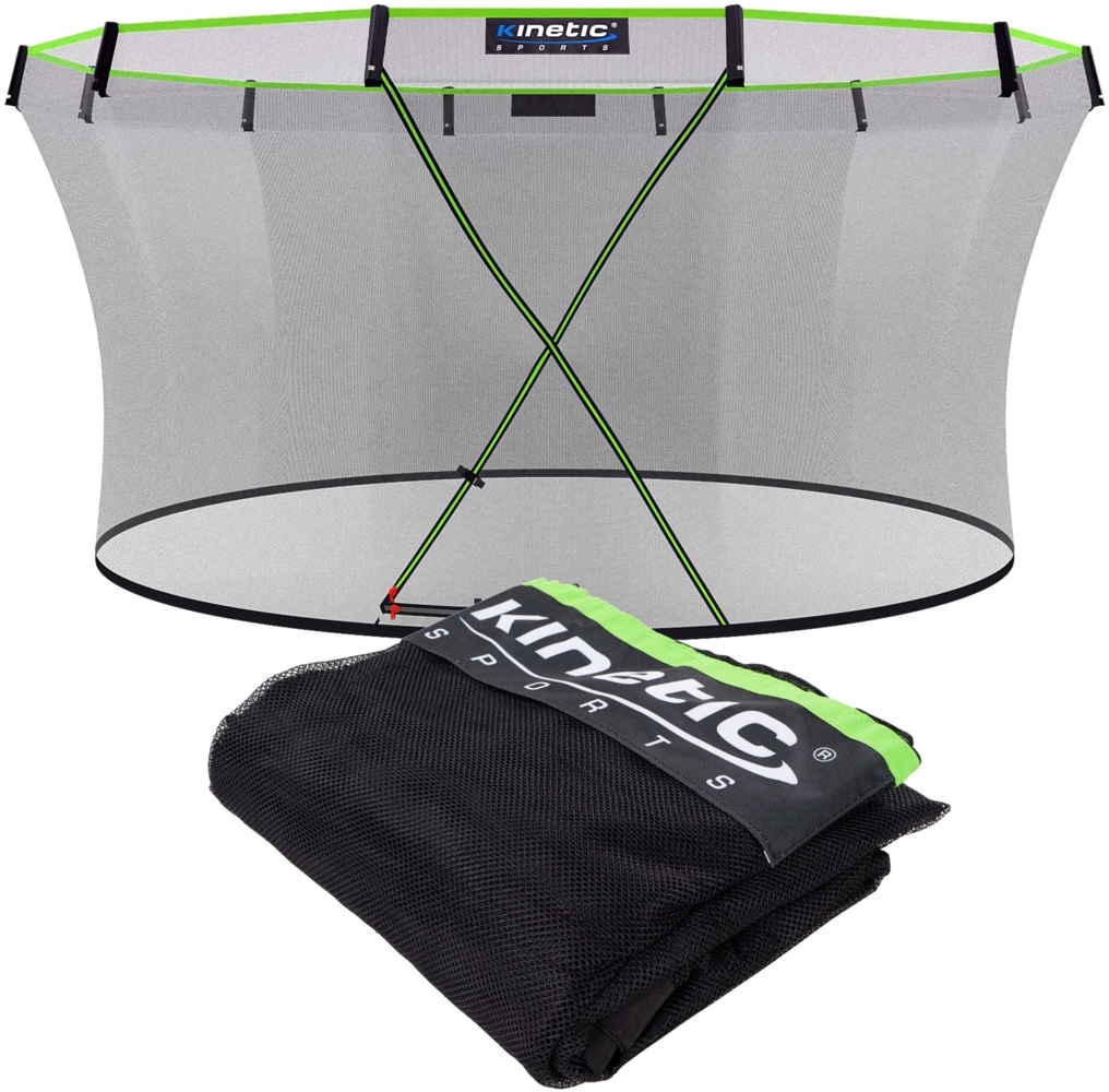 KINETIC SPORTS Trampolin Sicherheitsnetz für ULTIMATE PRO Gartentrampoline - Mit Reißverschluss und Sicherheitsclips, UV beständig, Ersatznetz Fangnetz Schutznetz, für Ø 427 cm Trampolin Bild 1