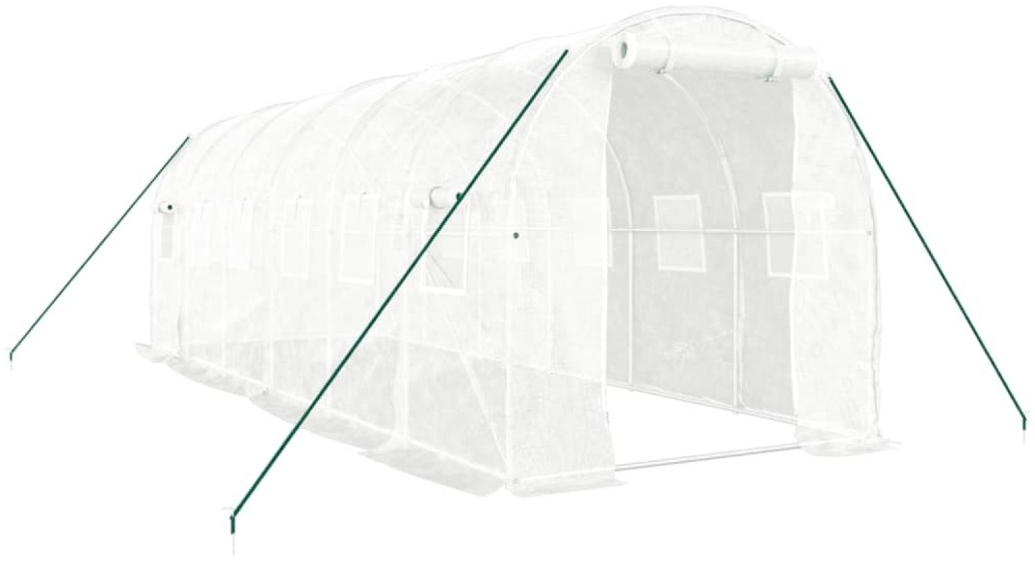 vidaXL Gewächshaus mit Stahlrahmen Weiß 12 m² 6x2x2 m 3188029 Bild 1