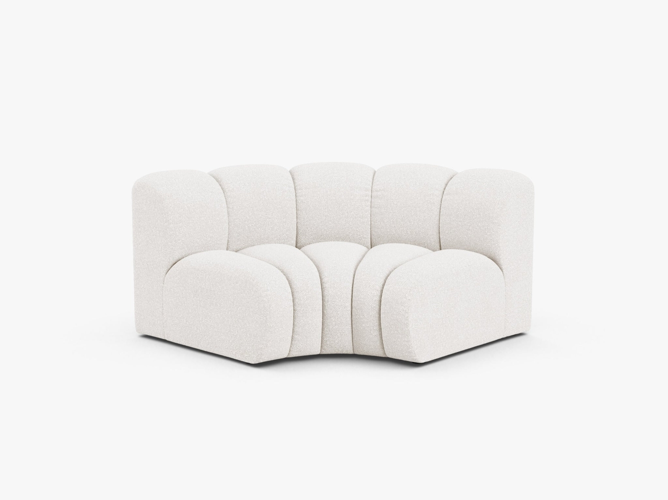 Micadoni rundes Eckmodul Lupine Boucle Baloo Weiß Bild 1