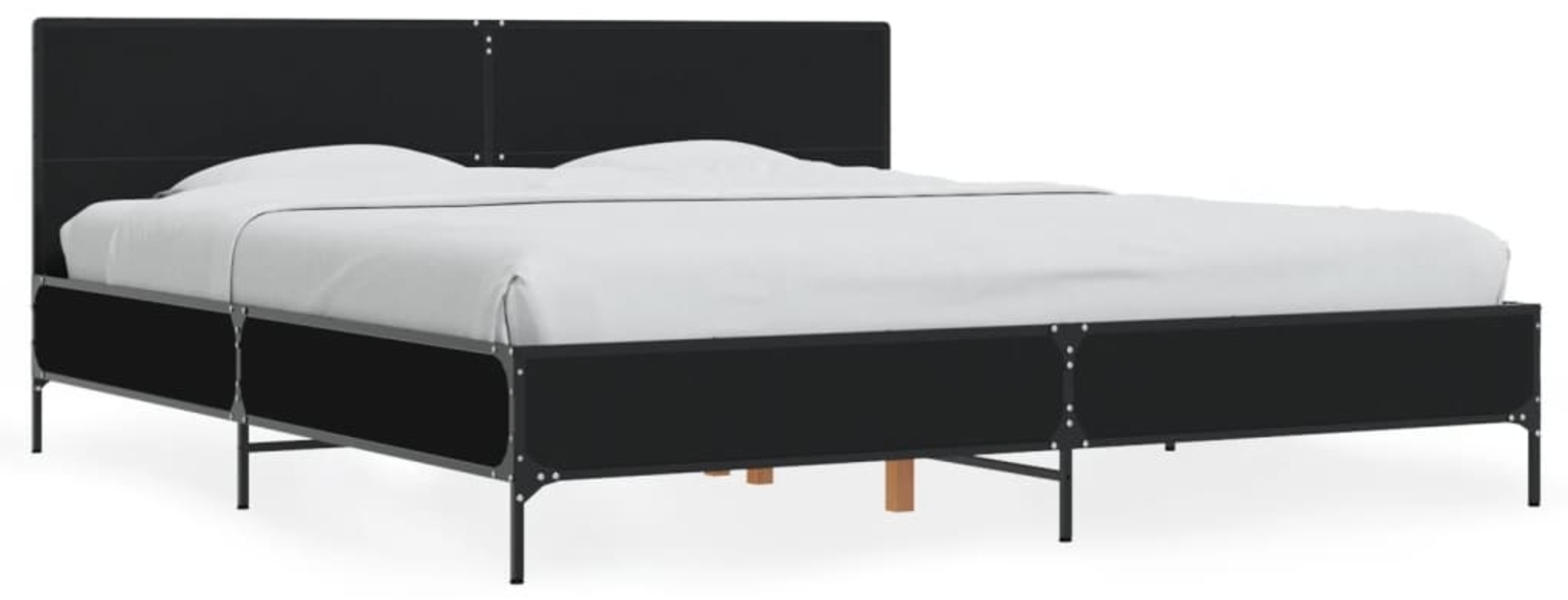 vidaXL Bettgestell Schwarz 180x200 cm Holzwerkstoff und Metall 3280012 Bild 1