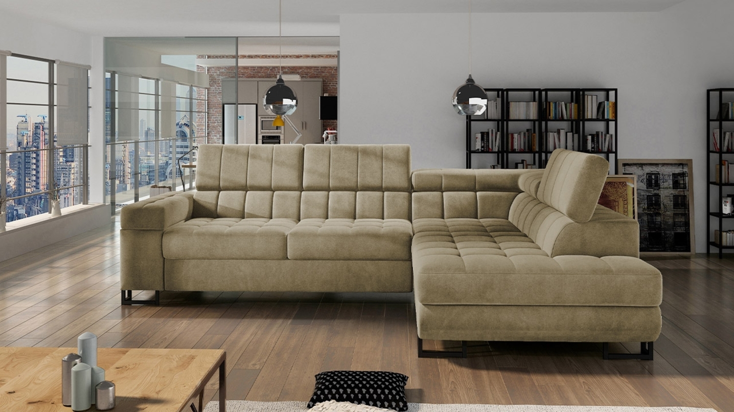 Ecksofa Laris, Seite: Rechts, Farbe: Zetta 291 Bild 1