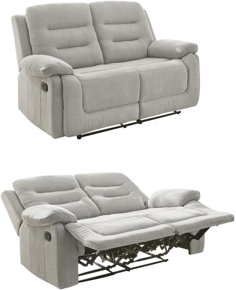 2-SITZER-RELAXSOFA Federkern, Liegefunktion verstellbar durch halbautomatische Relaxfunktion B162/T98/H103 cm, Chenille Grau Bild 1