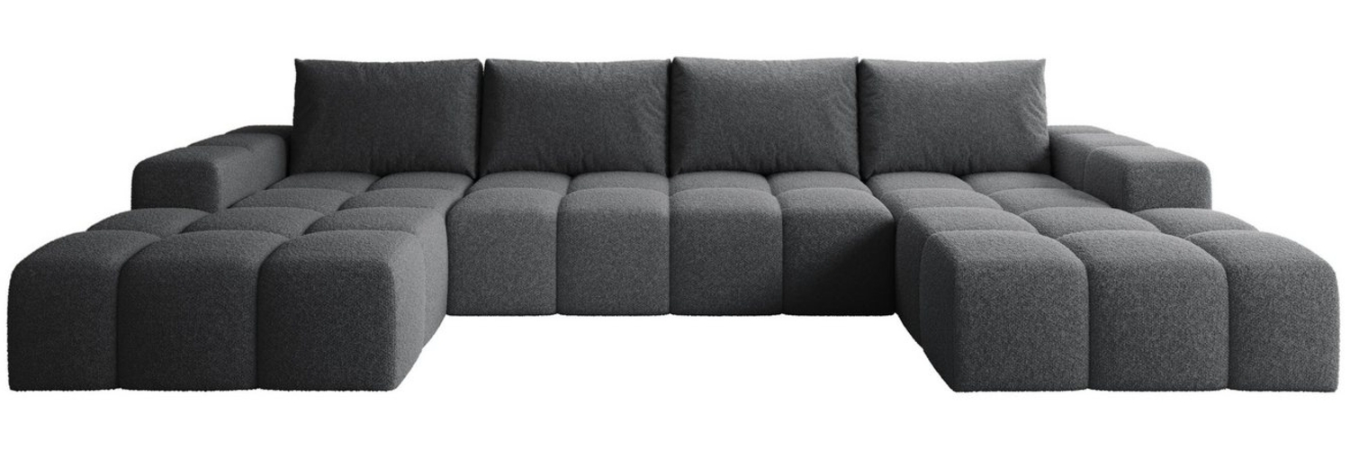 PROMETO Möbel Ecksofa Couch U-Form, Sofa U-Form Teddy-Bouclé - Stoff Cento Bild 1