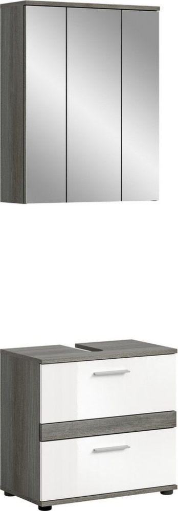 welltime Badmöbel-Set Lucca, bestehend aus: 1x Waschbeckenunterschrank & 1x Spiegelschrank, (Set, 2-St), Badkombination, Bad-Möbel, Badezimmer Bild 1