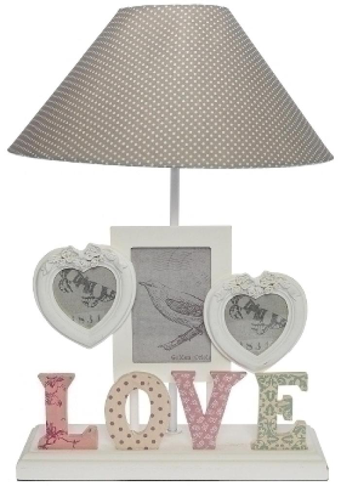 Love Tischlampe Lucia MDF Weiß&Grau Bild 1