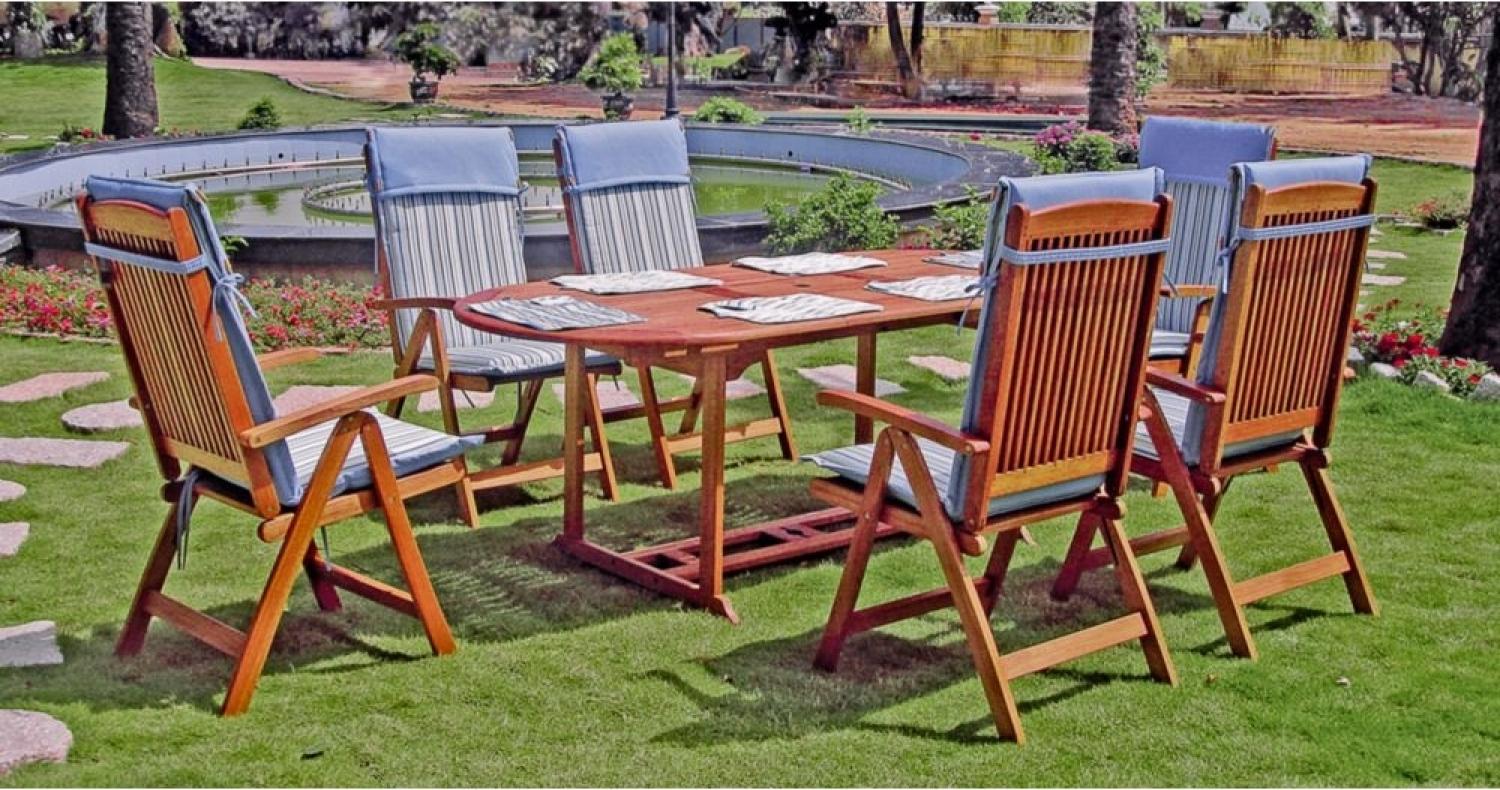 Gartenlounge-Set >Stockholm< in braun aus Holz - 290x110x400cm (BxHxT) Bild 1