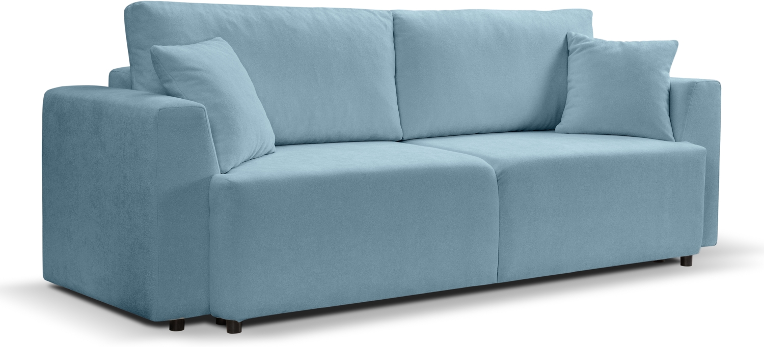 Schlafsofa mit Bettkasten (B/H/T: 250x95x99 cm) in Hellblau Bild 1