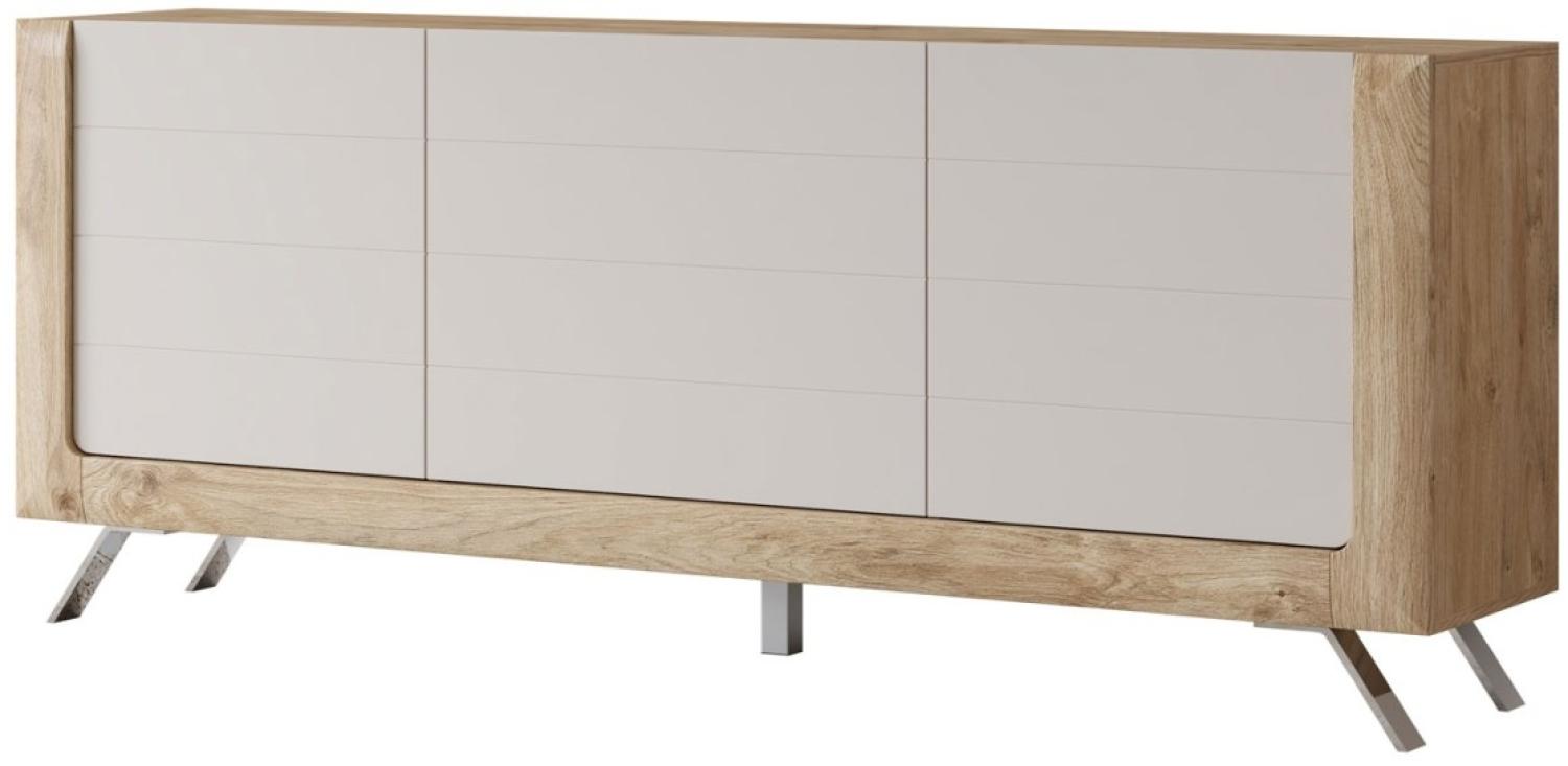 Sideboard Kommode Kleve 199x44x81cm Eiche Harbor Gold Kashmir 3-türig Bild 1